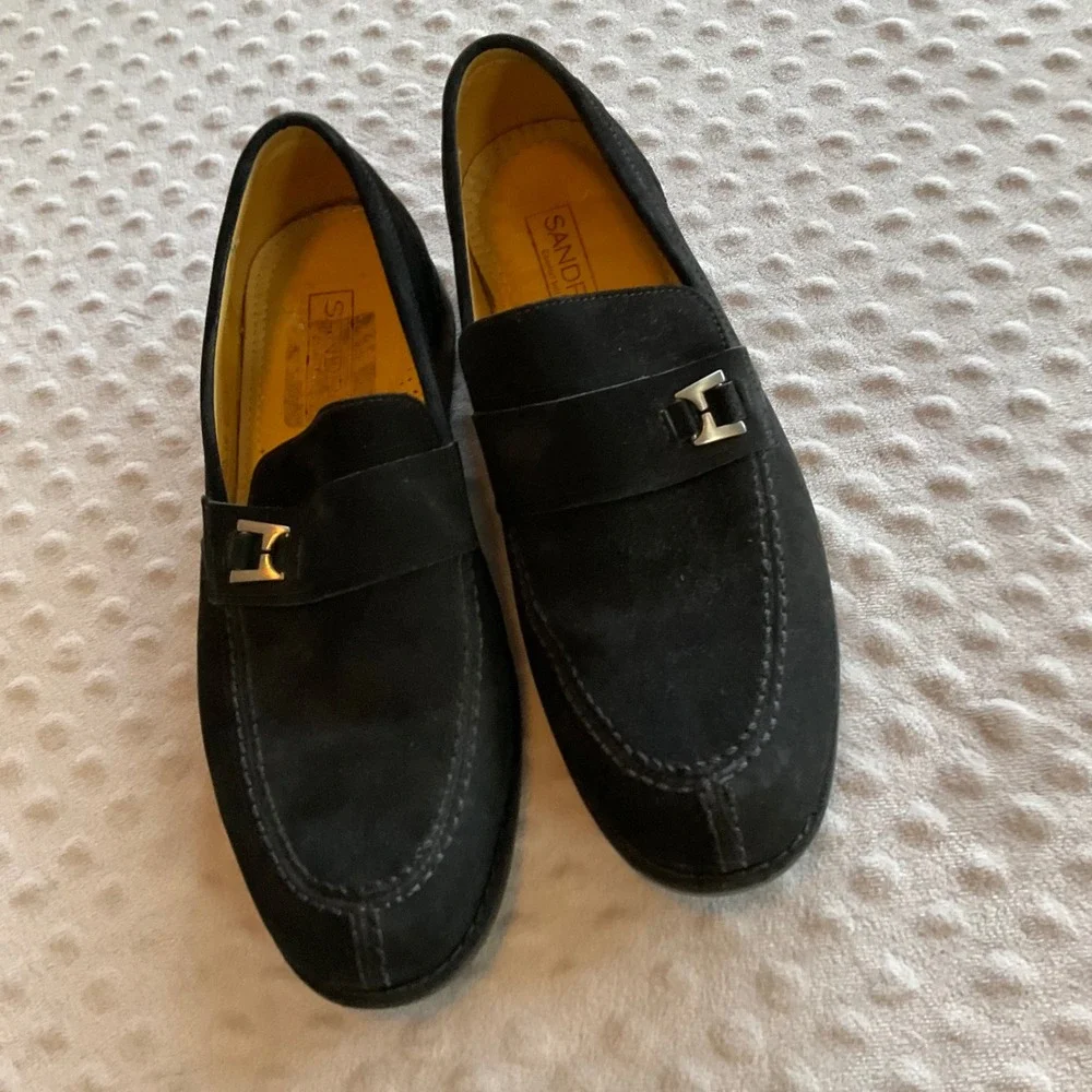 Sandro Moscoloni Loafers Mens 8D Black Suede Bit‎ Detail Slip On Shoes